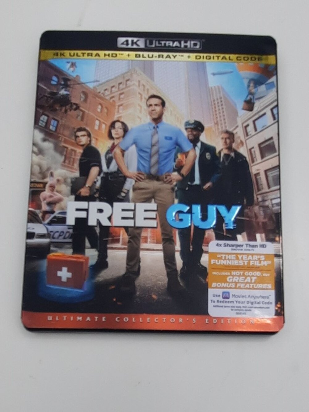 Free Guy (4K Ultra HD & BluRay 2021) with Slip Cover! 2 Discs. Ryan Reynolds